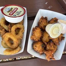 Calamari; conch fritters