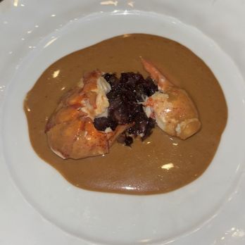 Salt - Lobster bisque tasting menu it was good but the lobster was chewy - New American Near Me - Amelia Island, Florida