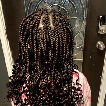 Cedars Beauty - Box braids with curly ends - Hair Salons Near Me - Richmond, Texas