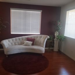 Burgundy accent wall and white walls Burgundy accent wall and white walls