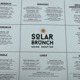 Brunch menu Brunch menu
