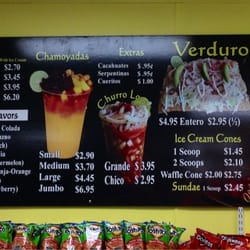 Oasis Raspados - The menu