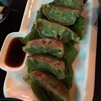 Sushi Tri - Vegetable potstickers. Yes Sam, the wrappers are green. - Sushi Bars Near Me - Novato, California Sushi Tri - Vegetable potstickers. Yes Sam, the wrappers are green. - Sushi Bars Near Me - Novato, California