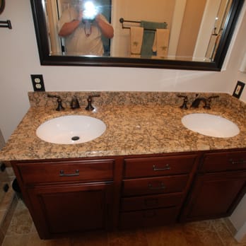 Double Undermounted Sink Vanity With Oil Rubbed Bronze Fixtures