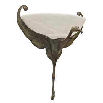 Art Deco Decor Custom Lighting - Bronze Alabaster Bird Sconce - Art Galleries Near Me - Irvine, California