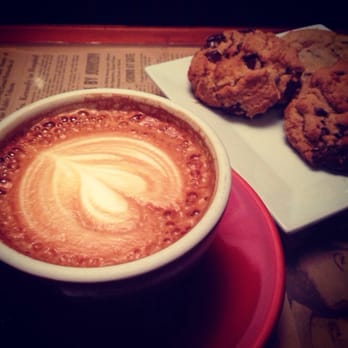 Thinking Cup - Whole wheat chocolate chip cookies with a cup of latte - Coffee & Tea Near Me - Boston, Massachusetts Thinking Cup - Whole wheat chocolate chip cookies with a cup of latte - Coffee & Tea Near Me - Boston, Massachusetts