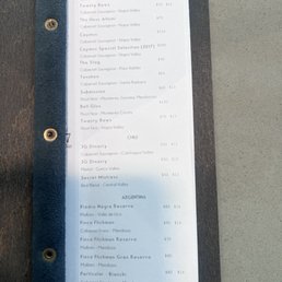 Wine list