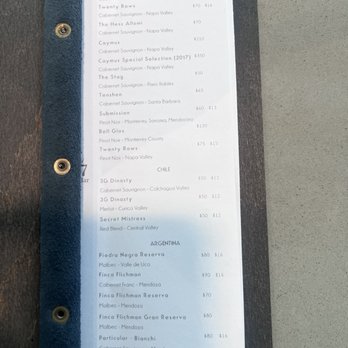 107 Steak & Bar - Wine list - Bars Near Me - Doral, Florida