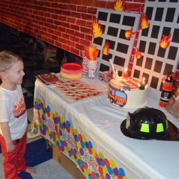 Fire themed 4th birthday party at Fun & Fit Gymnastics. Fire themed 4th birthday party at Fun & Fit Gymnastics.