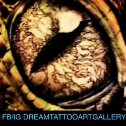 Dream Tattoo Art Gallery - Custom drawn alligator eye. Full color tattoo.
8x8in