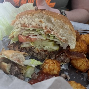 Springfield Inn Bar & Grill - 1/3 lb burger with bacon - Bars Near Me - Davisburg, Michigan