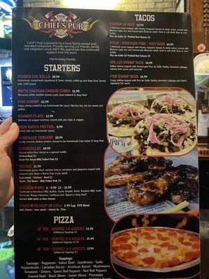 Menu photo 4 Chief's Pub Lake Forest, IL