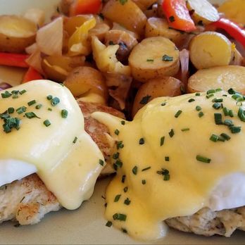 Driftwood Kitchen - Crab cake Benedict - good. I wish it was crab pieces instead of crab cake - Seafood Near Me - Laguna Beach, California Driftwood Kitchen - Crab cake Benedict - good. I wish it was crab pieces instead of crab cake - Seafood Near Me - Laguna Beach, California