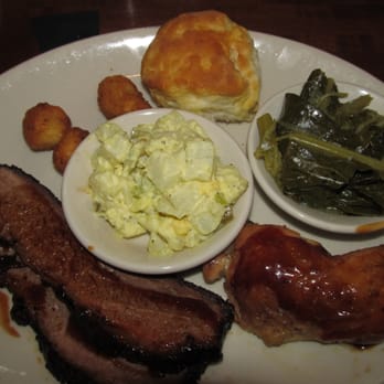 The Pit - Double combo with beef brisket, bbq chicken, potato salad and collard greens - Barbeque Near Me - Raleigh, North Carolina The Pit - Double combo with beef brisket, bbq chicken, potato salad and collard greens - Barbeque Near Me - Raleigh, North Carolina