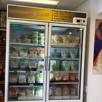 Hungry Rooster Kitchen - Cold case with frozen soups and perogies. - Gluten-Free Near Me - Nanaimo, British Columbia