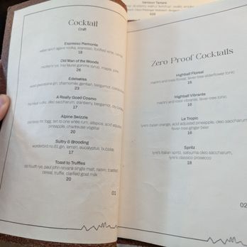 Avize Modern Alpine - Drink / beverage menu. Pages 1 and 2. Cocktails including zero proof / mocktails. - Desserts Near Me - Atlanta, Georgia Avize Modern Alpine - Drink / beverage menu. Pages 1 and 2. Cocktails including zero proof / mocktails. - Desserts Near Me - Atlanta, Georgia