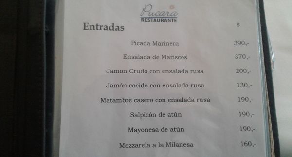Menu photo 4 Pucará Buenos Aires, C