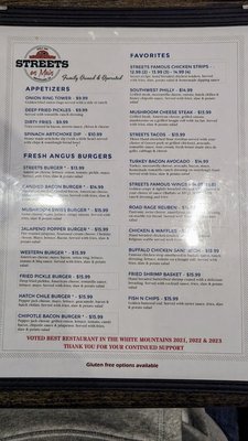 Menu photo 2 Streets On Main Snowflake, AZ