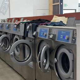 Laundry left for over an hour all over the machines Laundry left for over an hour all over the machines