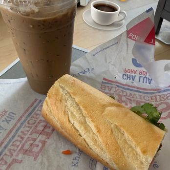 Lee's Sandwiches - Iced coffee, #6 BBQ Pork - Vietnamese Near Me - LongBeach, California