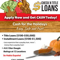 Check N Title Loans - If you're in need for some extra cash for Black Friday, Cyber Monday or unexpected expenses Check N Title Loans is here for you! Call today!