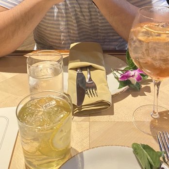 Tropezón - Strawberry gin and tonic in a giant wine glass, cava sangria in the smaller glass - Tapas/Small Plates Near Me - Miami Beach, Florida