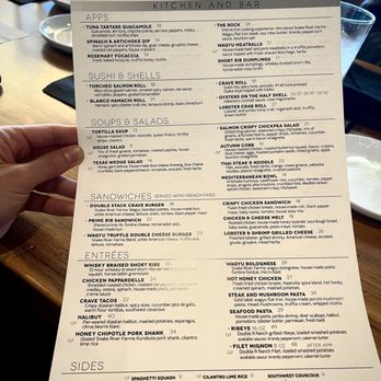 Crave Kitchen & Bar - Menu - Bars Near Me - Eagle, Idaho