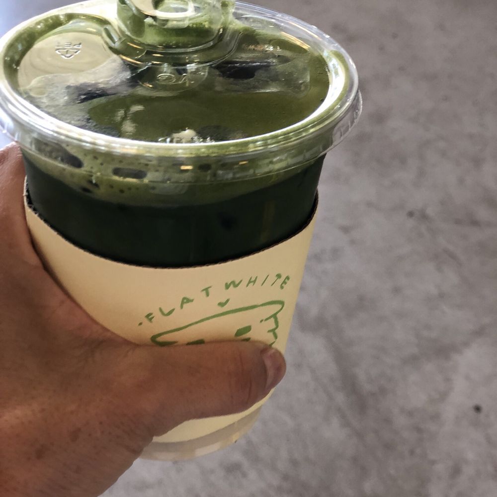 Flat White Coffee - Iced ceremonial matcha - Cafes Near Me - Cypress, California Flat White Coffee - Iced ceremonial matcha - Cafes Near Me - Cypress, California