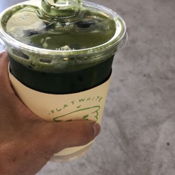 Flat White Coffee - Iced ceremonial matcha - Cafes Near Me - Cypress, California Flat White Coffee - Iced ceremonial matcha - Cafes Near Me - Cypress, California