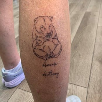 Deep Seas Tattoo - My first, Mamma bear and her two bear cubs, with their names underneath - Tattoo Near Me - Redondo Beach, California Deep Seas Tattoo - My first, Mamma bear and her two bear cubs, with their names underneath - Tattoo Near Me - Redondo Beach, California