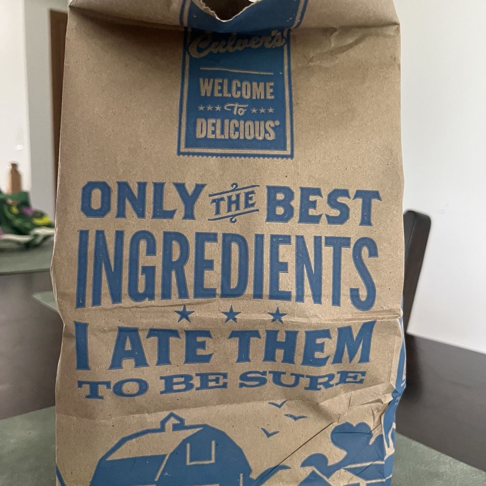 Culver's - Pickup bag. - Burgers Near Me - St. John, Indiana Culver's - Pickup bag. - Burgers Near Me - St. John, Indiana