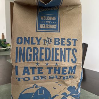 Culver's - Pickup bag. - Burgers Near Me - St. John, Indiana