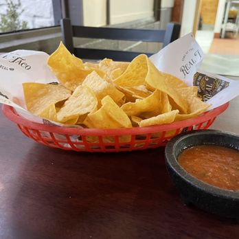 The Real Taco - a bowl of chips and a bowl of salsa - Tacos Near Me - Bixby, Oklahoma