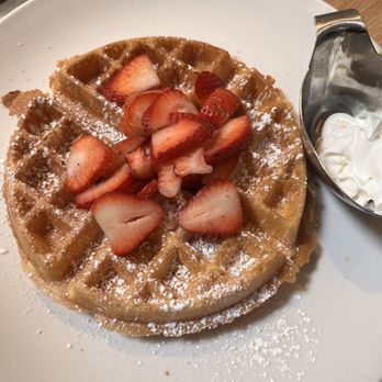 Broken Yolk Cafe - Strawberry Belgian Waffle - Breakfast & Brunch Near Me - Irvine, California