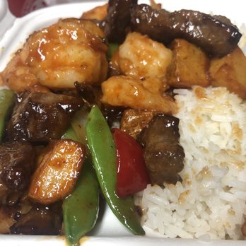 Panda Express - Wok Seared Steak & Shrimp with Steamed White Rice!!! - Chinese Near Me - College Park, Maryland Panda Express - Wok Seared Steak & Shrimp with Steamed White Rice!!! - Chinese Near Me - College Park, Maryland