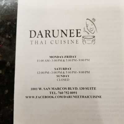 Menu photo 7 Darunee Thai Cuisine San Marcos, CA Menu photo 7 Darunee Thai Cuisine San Marcos, CA