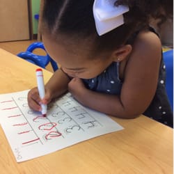 The Goddard School of Houston - Jersey Village - (SN: Yes that is my 2.5 year old already learning manuscript, by tracing her numbers!)