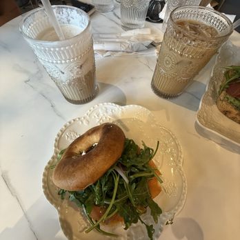 Glimmer Cafe - Salmon bagel & cold brew - Cafes Near Me - Delray Beach, Florida