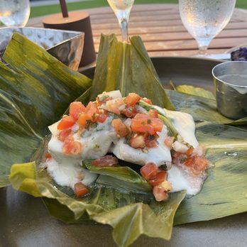 Brown's Beach House - Kampachi after opened and served - Hawaiian Near Me - Kohala Coast, Hawaii