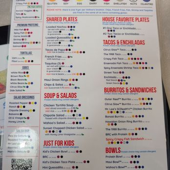 Wahoo's Fish Taco - New allergy menu - Mexican Near Me - Irvine, California