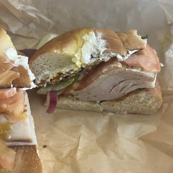 Noah's NY Bagels - Awful job slicing the bagel. Just start over - Bagels Near Me - Lafayette, California Noah's NY Bagels - Awful job slicing the bagel. Just start over - Bagels Near Me - Lafayette, California