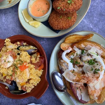 Mochuelo - Wild Mushroom Croquettes Seafood Paella Fingerling Bravas - Tapas/Small Plates Near Me - Fresno, California Mochuelo - Wild Mushroom Croquettes Seafood Paella Fingerling Bravas - Tapas/Small Plates Near Me - Fresno, California