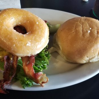 KirbyG's Diner & Pub - Luther Burger aka Donut Burger with a bun on the side just in case lol - Diners Near Me - Mcdonough, Georgia KirbyG's Diner & Pub - Luther Burger aka Donut Burger with a bun on the side just in case lol - Diners Near Me - Mcdonough, Georgia