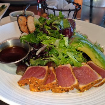 Pinstripes - Seared Ahi Tuna Salad with Avocado and Hot Sauce - Bowling Near Me - North Bethesda, Maryland