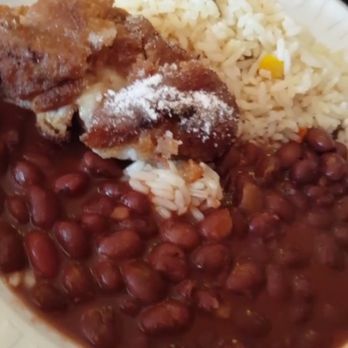 Taco El Paso - Rice, beans and fried batter sweet plantains - I put this plate together :) - Mexican Near Me - Everett, Massachusetts