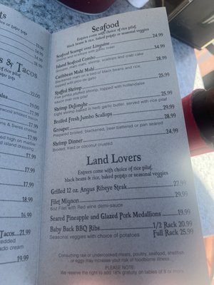 Menu photo 5 Paradise Found Restaurant and Bar Goodland, FL