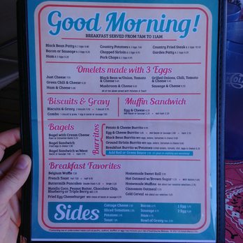Rendezvous Diner - Breakfast menu, as of 6.14.17. - American Near Me - Greer, Arizona