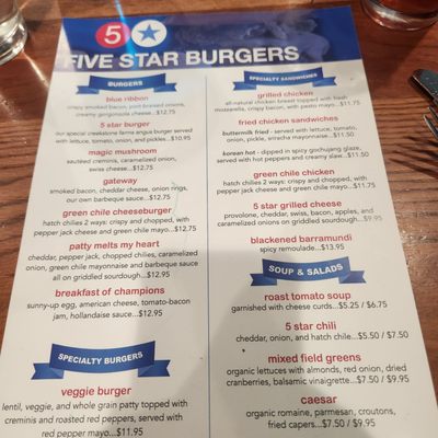 Menu photo 6 5 Star Burgers Clayton, MO