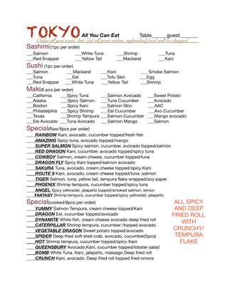 Menu photo 1 Tokyo Steakhouse Queensbury, NY Menu photo 1 Tokyo Steakhouse Queensbury, NY