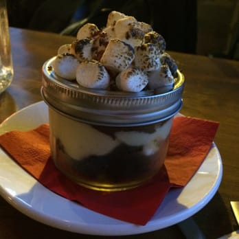 2 Doors Down - S'mores pudding - brownie chunks, vanilla pudding, graham cracker crumbles, and toasted mini marshmallows in a mason jar - Canadian (New) Near Me - Halifax, Nova Scotia